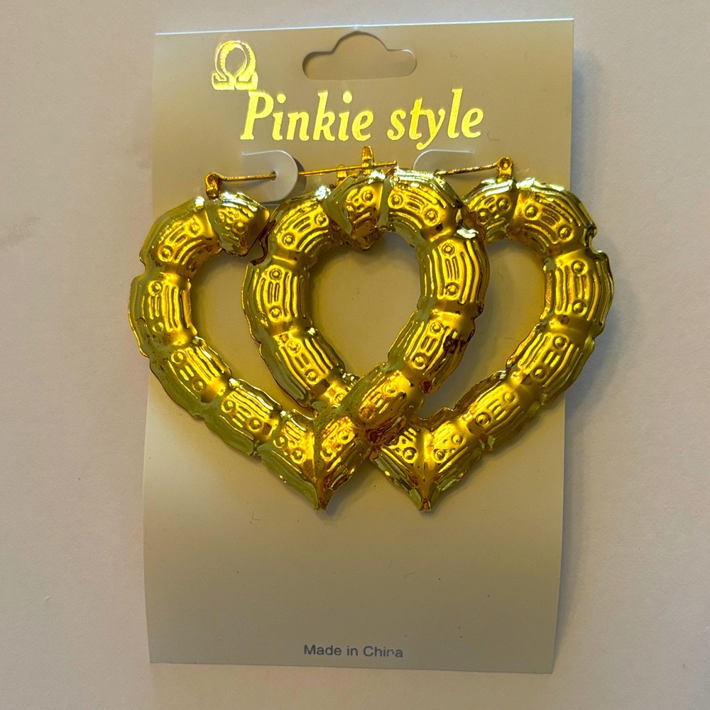 Large Gold Heart Hoop Earrings | Bold Boho | Chunky Gold Jewelry | NWT